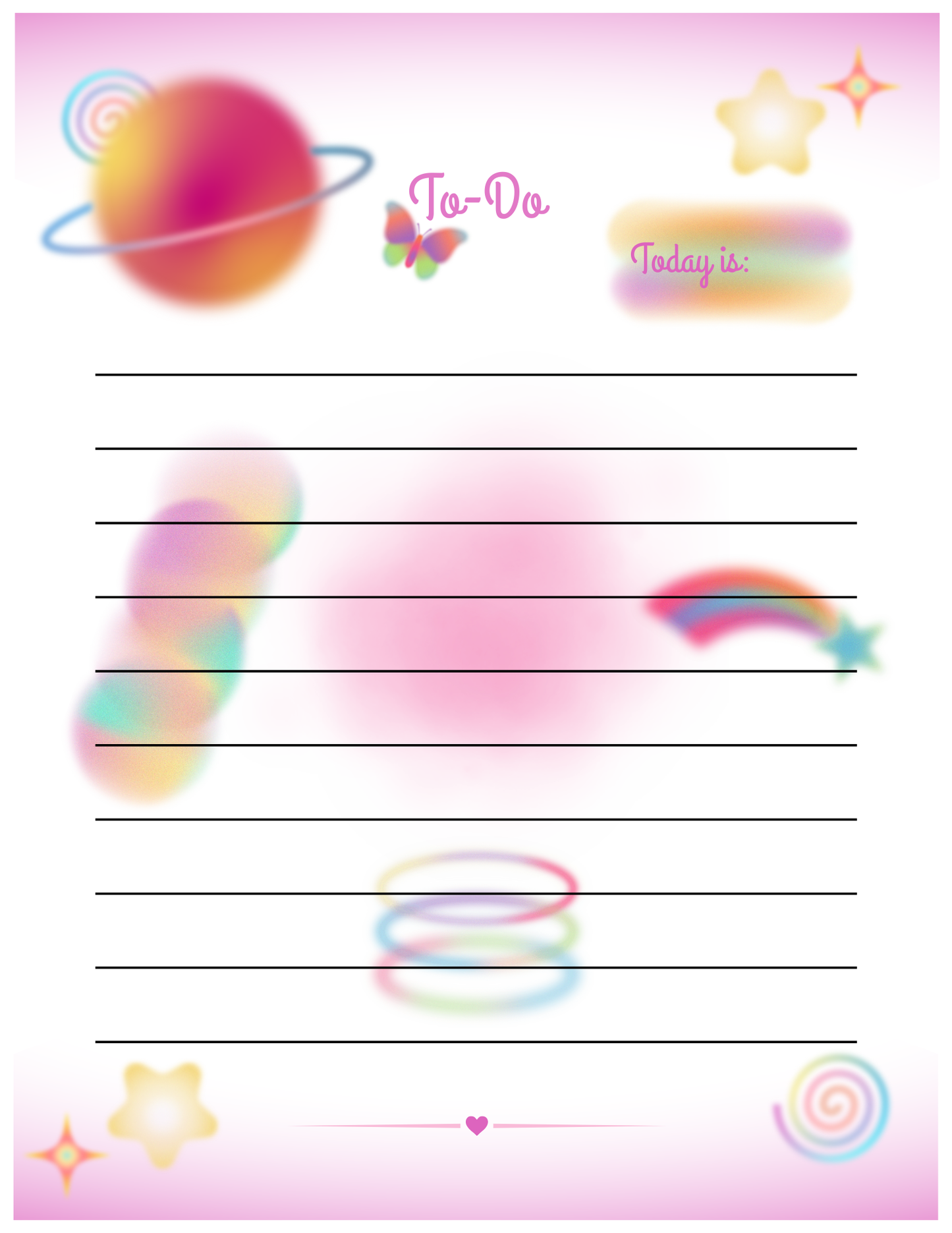 Printable Colorful To-Do List | Aesthetic Daily Planner Page