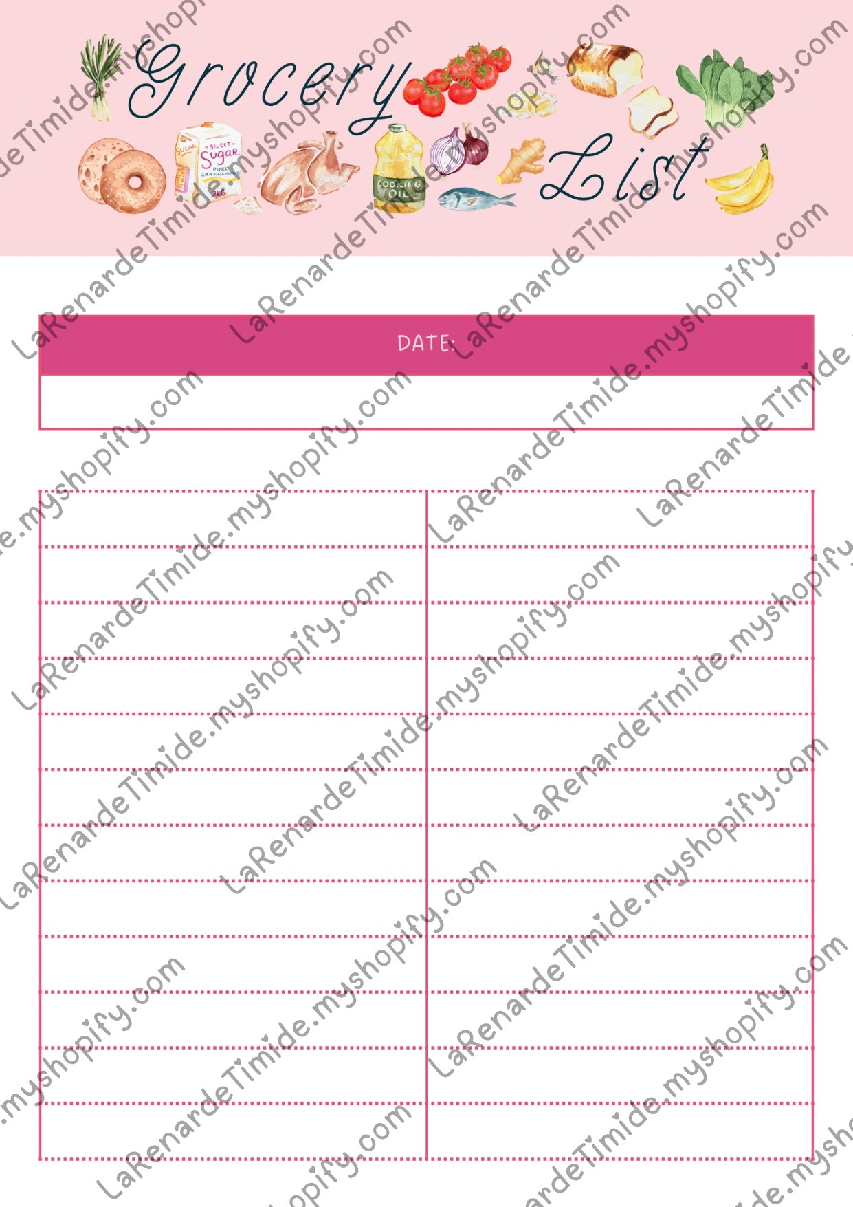 Cottagecore Meal Planner and Grocery List Printable, Whimsical Food Kitchen Organizer Digital Download