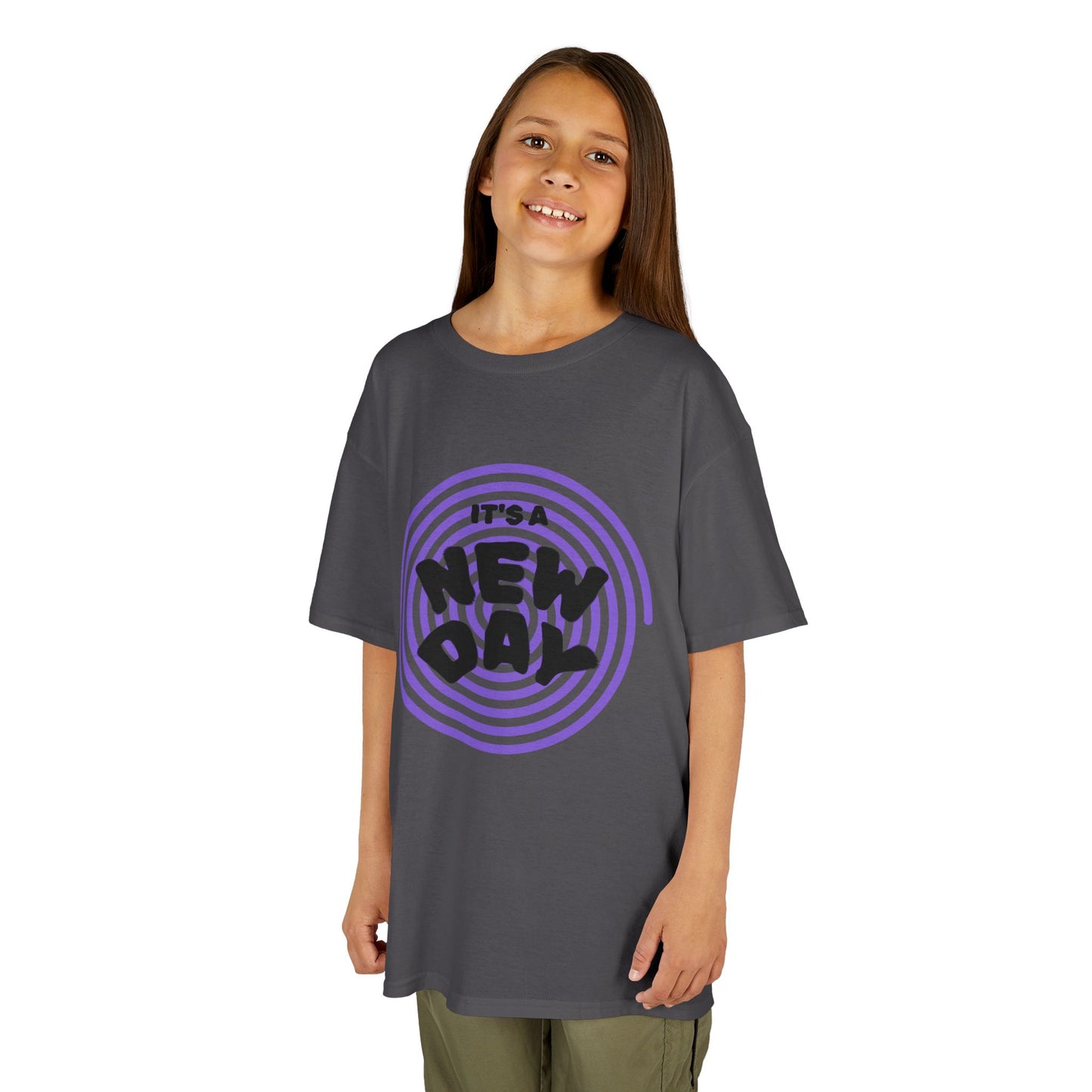 Retro Kids Graphic Tee | It's A New Day Groovy Toddler Shirt Vintage Youth T-Shirt, Positive Vibes Clothes, Back To School Tee