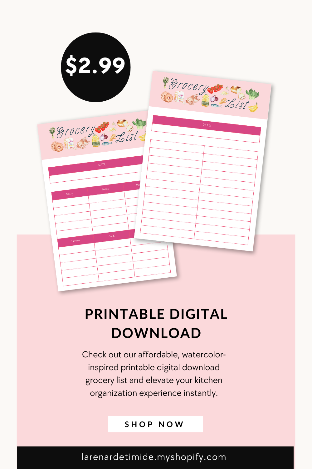 Cottagecore Meal Planner and Grocery List Printable, Whimsical Food Kitchen Organizer Digital Download