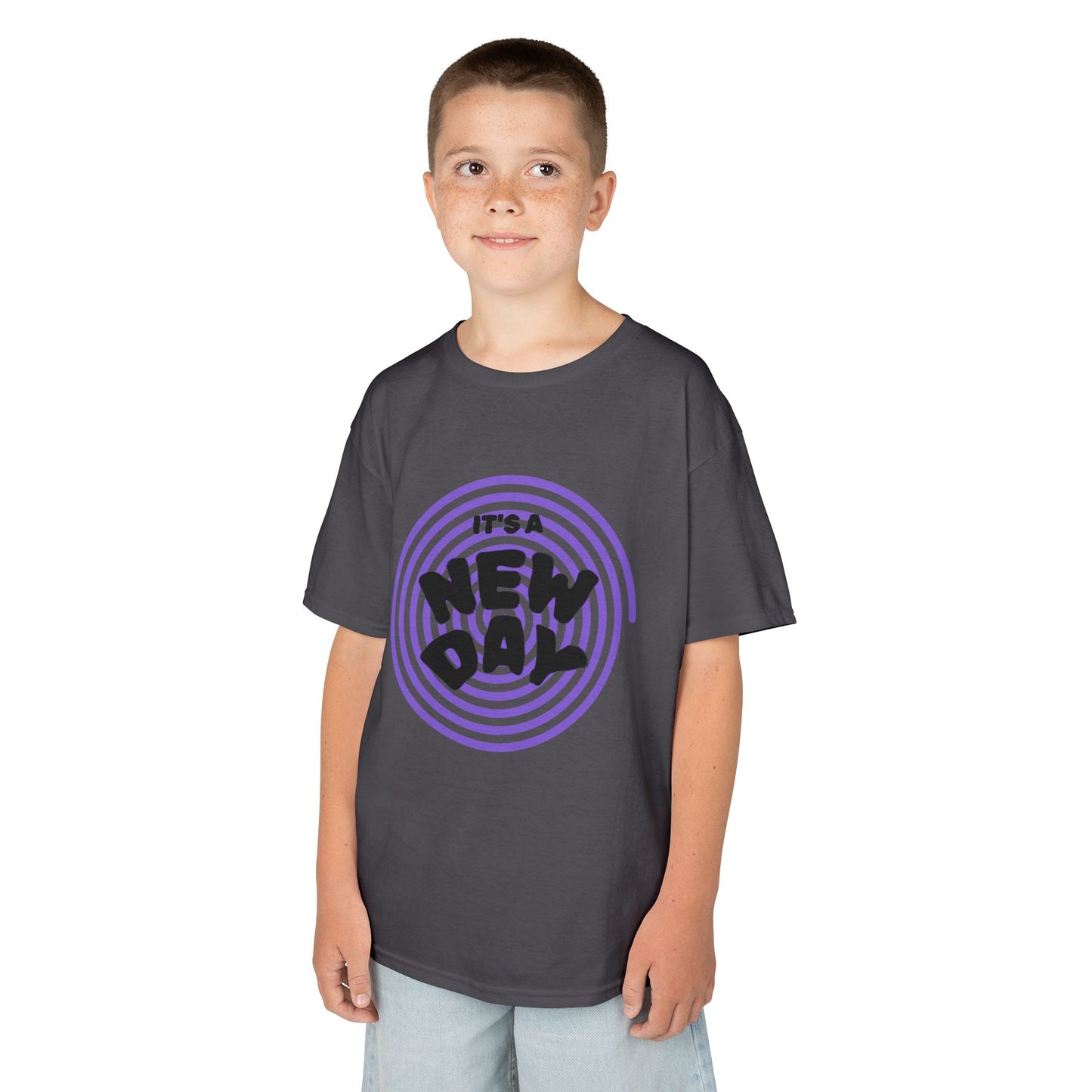 Retro Kids Graphic Tee | It's A New Day Groovy Toddler Shirt Vintage Youth T-Shirt, Positive Vibes Clothes, Back To School Tee