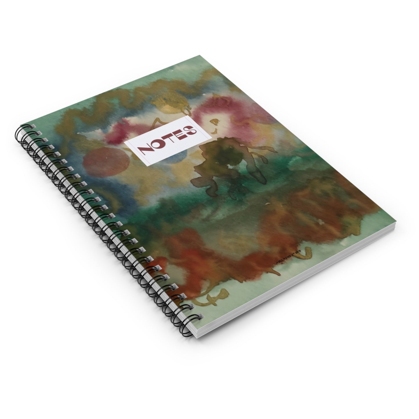Abstract Watercolor Spiral Notebook, Cute Aesthetic Ruled Line Journal, Pretty Pastel School Supplies Notebook