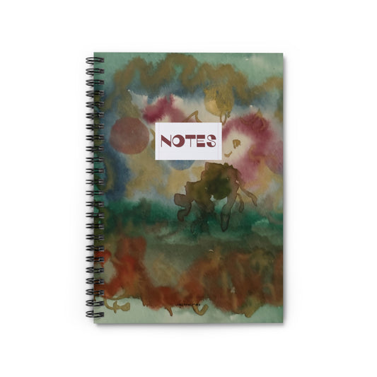 Abstract Watercolor Spiral Notebook, Cute Aesthetic Ruled Line Journal, Pretty Pastel School Supplies Notebook