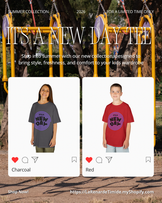 Retro Kids Graphic Tee | It's A New Day Groovy Toddler Shirt Vintage Youth T-Shirt, Positive Vibes Clothes, Back To School Tee